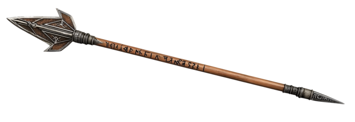 A beautifully crafted spear with intricate designs, symbolizing strength and history in various cultures.