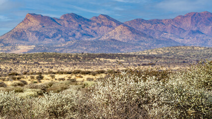 Paysage montagneux dans le centre de la Namibie
