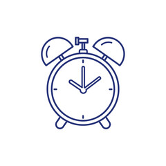 Isolated alarm clock with bells, a classic retro object for a timely reminder, on a white background