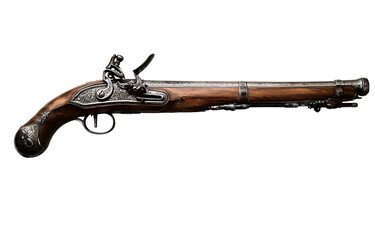 An antique musket depicting the craftsmanship and design of historical firearms from centuries past.