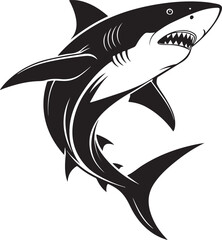 Minimalist Black and White Shark Silhouette Illustration