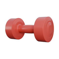 Obraz premium A realistic 3D render of a red dumbbell with smooth, glossy finish and precise detailing.