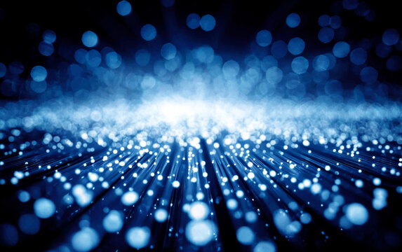 Abstract blue light spots with a blurred effect and a bright center - Powered by Adobe