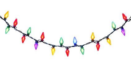 Colorful holiday string lights illuminate a festive atmosphere, perfect for celebrations and seasonal decorations.