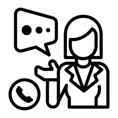 secretary Line Icon