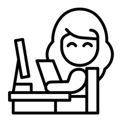 secretary Line Icon