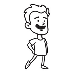 Handsome Man Black and White Illustration Vector Image Male Portrait Fashion Sketch Line Art Design	
