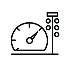 Obraz premium Tachometer Racing Launch Control Minimal Vector Icon