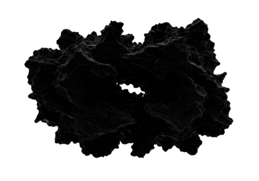 Abstract Black Terrain with a Central Void and Jagged Edges