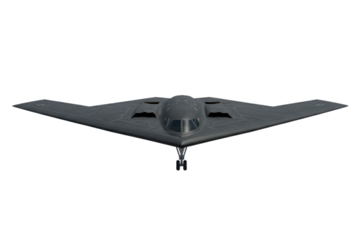 Stealth Bomber Aircraft: Front View of a Modern Military Jet