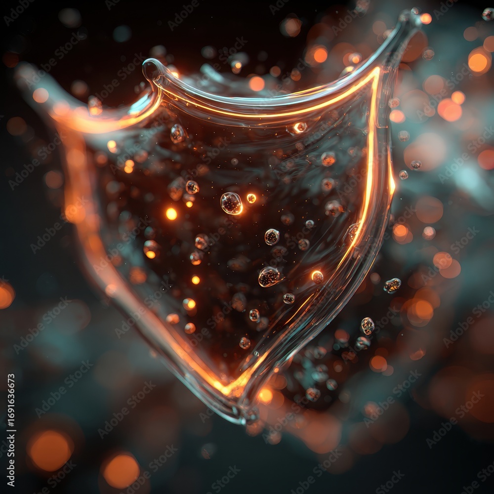Canvas Prints futuristic shield of swirling liquid energy with dynamic motion
