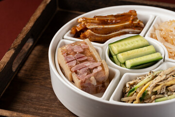 Snack Platter - Crystal Pork Terrine, Pickled Cucumber, Pig Ear, Jellyfish