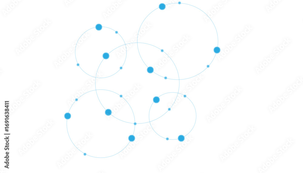 Poster seamless abstract background with circles and dots at their intersection
