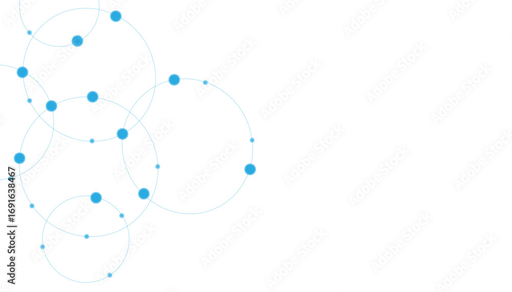 Poster seamless abstract background with circles and dots at their intersection.