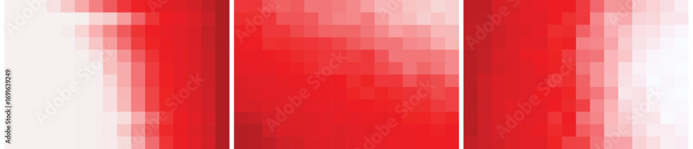 Poster abstract minimal pack of 3 pixel background red gradient color vector template for poster presentati