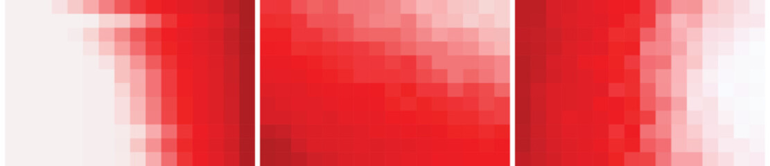 abstract minimal pack of 3 pixel background red gradient color vector template for poster presentation slide