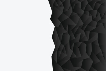 Abstract polygon backgound black monochrome geometric pattern vector illustration template wallpaper backdrop web banner poster