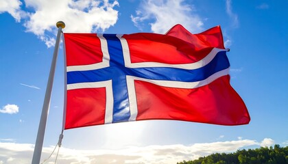 National flag waving in breeze