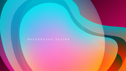 Abstract flowing layers, vibrant colors blend. Gradient design creates dynamic visual effect. Modern background suitable for various projects.