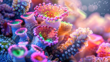 Colorful coral reef closeup