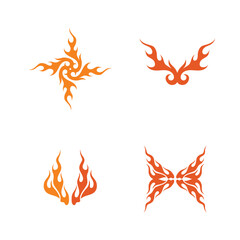 Hot fire flame vector logo design creative symbol illustration for business