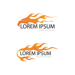 Powerful fire flame vector logo design hot icon and symbol illustration