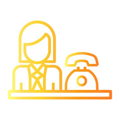 secretary Line Gradient Icon