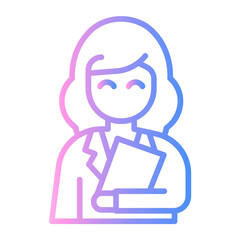 secretary Line Gradient Icon