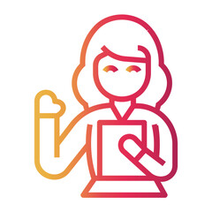 secretary Line Gradient Icon