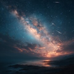 Fototapeta premium Beautiful celestial sky with stars high resolution photo