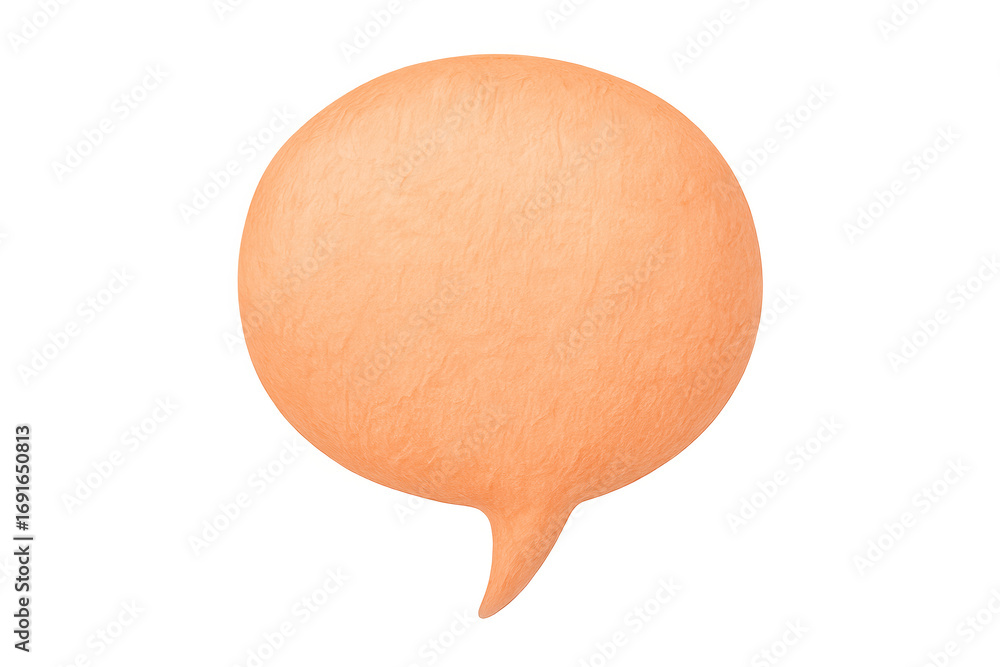 Poster textured orange speech bubble providing text space on transparent backdrop