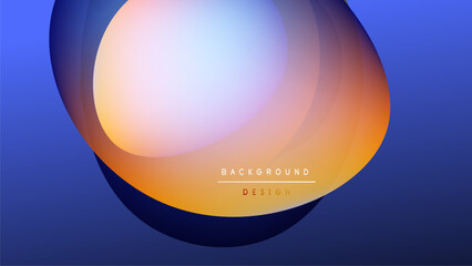 Abstract layers create circular form. Warm colors blend into cool blues. Minimalist design, modern aesthetic, dark background present.