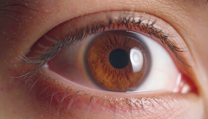 Fototapeta premium Close-up of a surprised brown eye