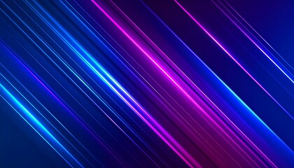 Fototapeta premium Diagonal neon light streaks on a dark background