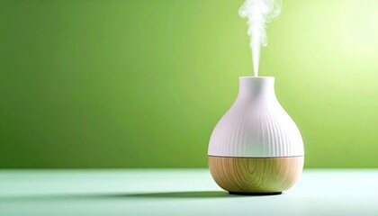 Modern ultrasonic diffuser releases calming mist, enhancing home tranquility and promoting wellness with natural aromatherapy benefits