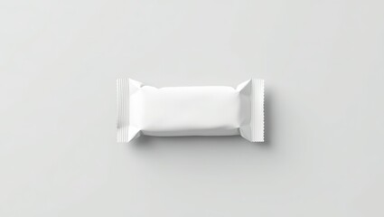 Obraz premium High-angle, shot of a blank, white plastic food packaging.