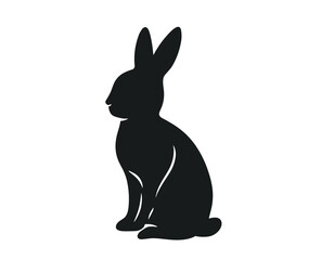 Rabbit Side View silhouete Vector