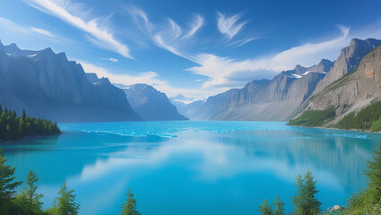 A serene and tranquil clear glacier