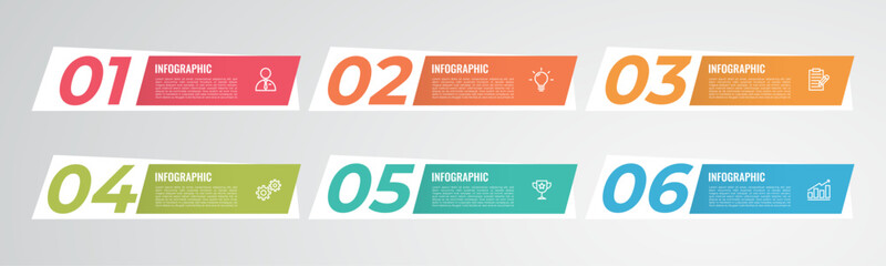 modern infographic elements template, 6 options or step 