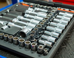 Naklejka premium Tools in organized storage
