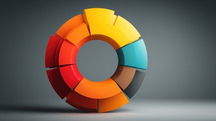 Obraz premium Vibrant and colorful circle illustration symbolizing climate risk radar concept in a bright and engaging design
