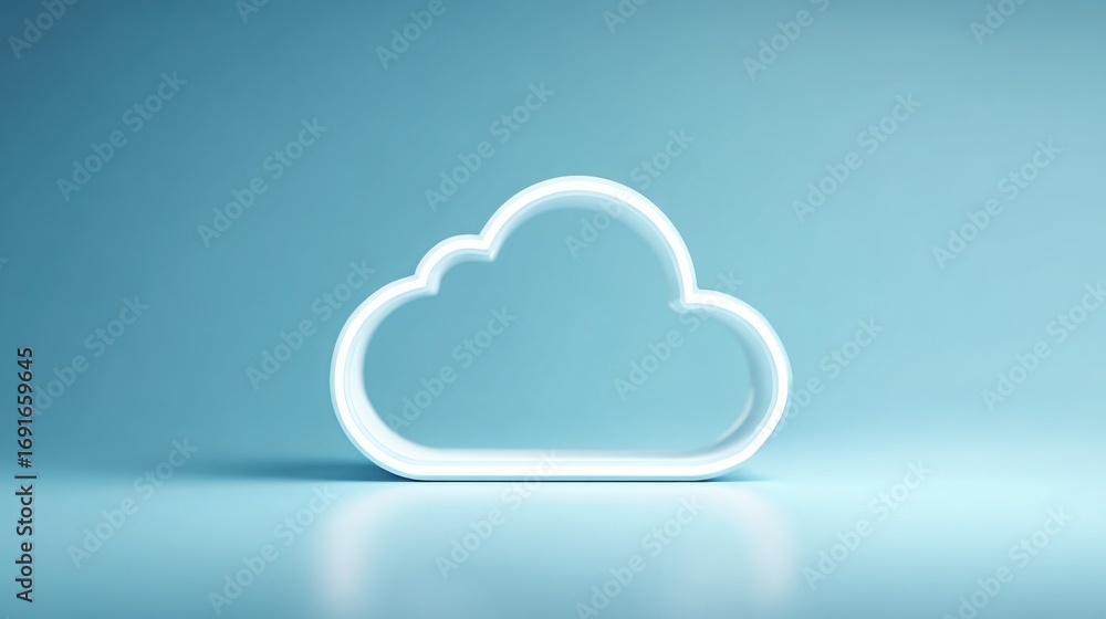 Poster minimalist cloud icon showcasing cloud-based asset tracker concept for innovative digital solutions 