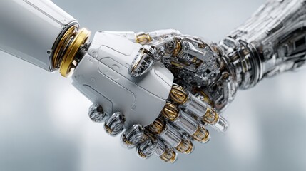 Robotic hand representing corporate ai negotiator icon concept for intelligent robot engagement in professional settings