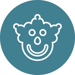 Clown Vector Line White Circles Multicolors