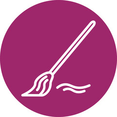 Broom Vector Line White Circles Multicolors