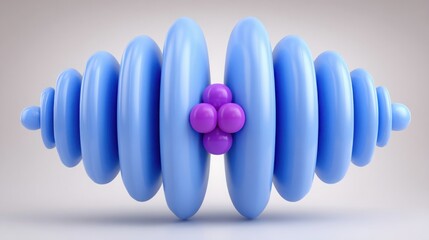 Abstract blue and purple object representing the fibonacci oscillator in cryptocurrency market dynamics and trends