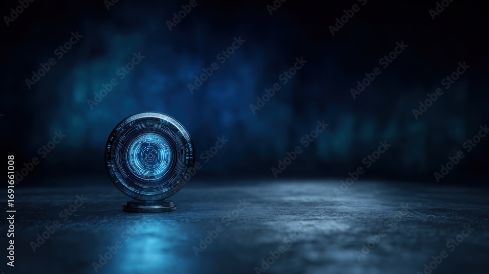 Poster glass sphere on wooden table with reflections illustrating crypto phase detection in blockchain tech