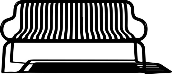 sitting bench silhouette vector illustration