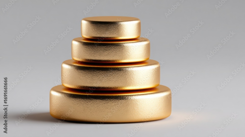 Aufkleber stack of gold colored objects symbolizing value and timing in cryptocurrency token release schedules
