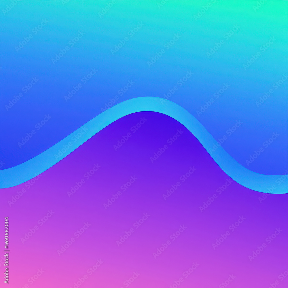 Poster gradient wave pattern background with blue purple and teal hues minimalist design